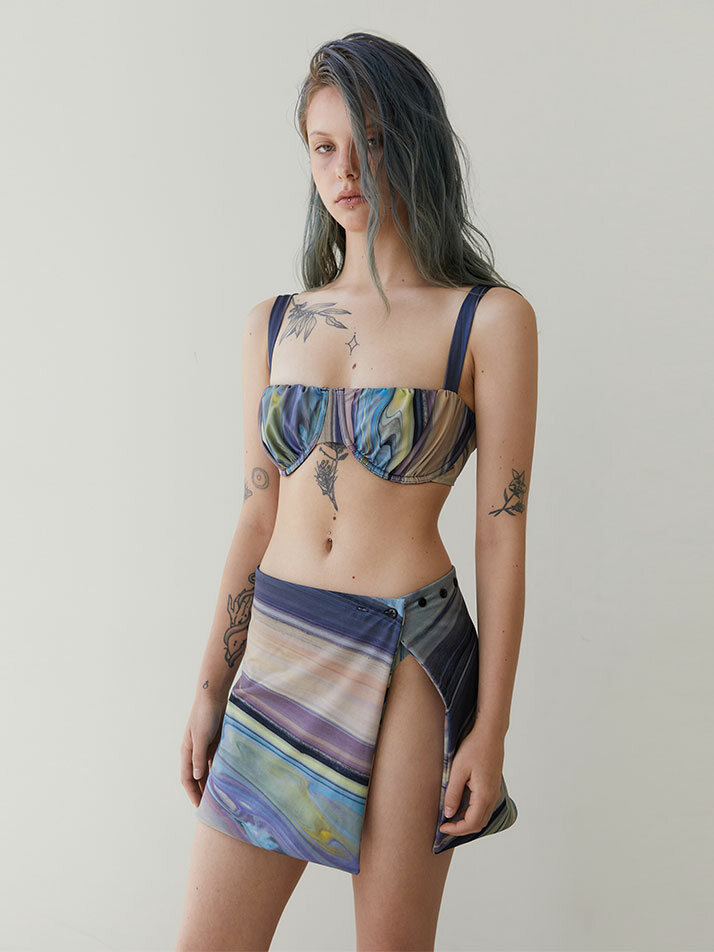 Rvis Shirring Bikini Bralette Multi Eternal Journey