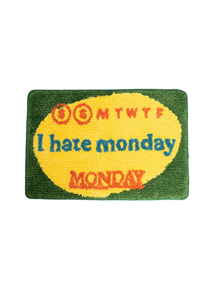 I Hate Monday Footmat Green Yellow