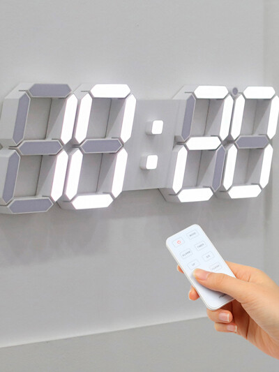 무아스 3D 빅플러스 화이트 벽걸이 LED 벽시계