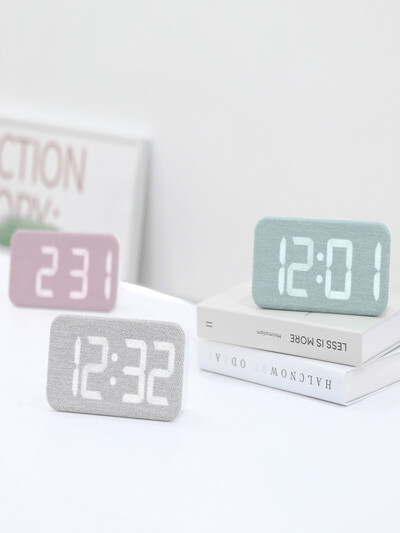 무아스 코지 패브릭 LED 탁상시계 무소음 알람시계