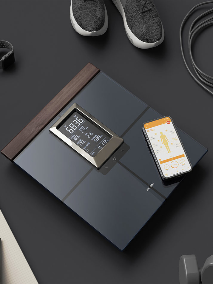 무아스 스마트 핸드바 LCD 빌트인 바디 체지방 체중계