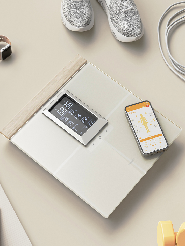 무아스 스마트 핸드바 LCD 빌트인 바디 체지방 체중계