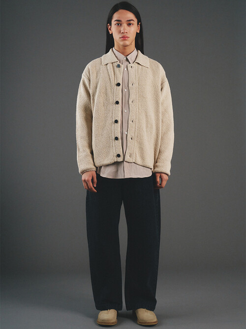 Dewdrop Boucle Knit Cardigan (Cream)
