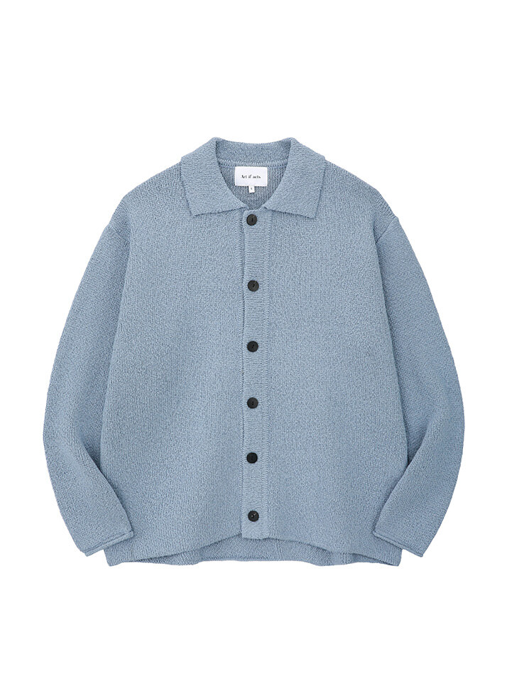 Dewdrop Boucle Knit Cardigan (Pale Blue)