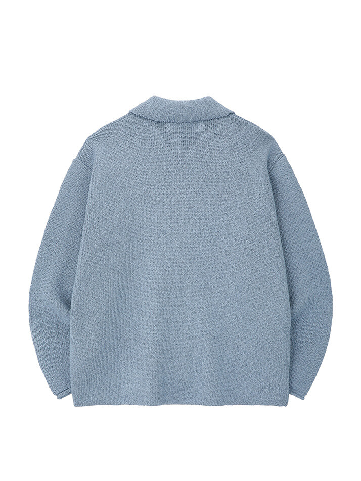 Dewdrop Boucle Knit Cardigan (Pale Blue)