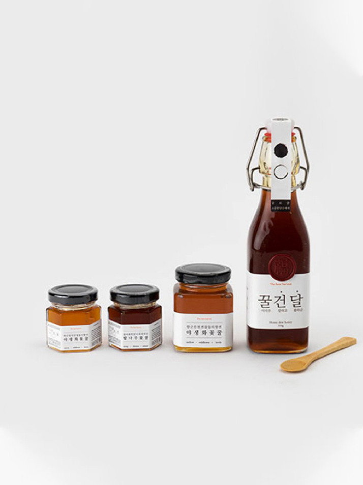 [카트마르] 꿀건달 벌꿀 4종세트 (350g+140g+50g+50g / 보자기묶음 선택)