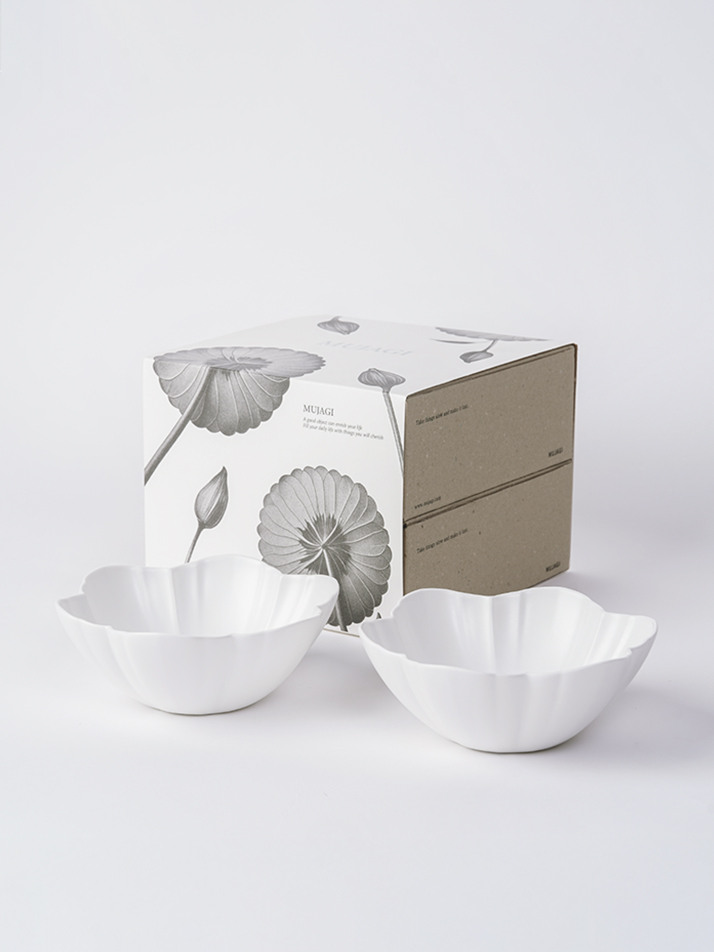 [카트마르] 무자기 Flower 06 round bowl 2p set