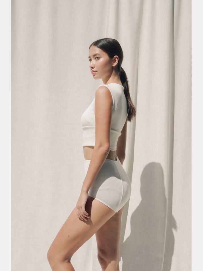 페블버튼 탑, 브리프 스윔 세트_크림