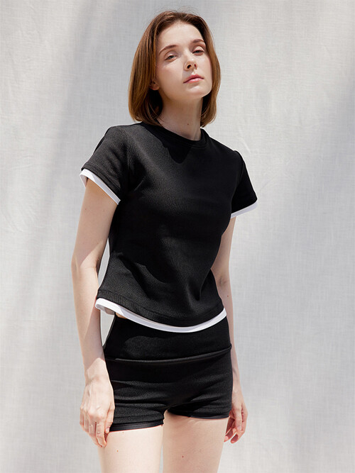 Double layered swim set_black