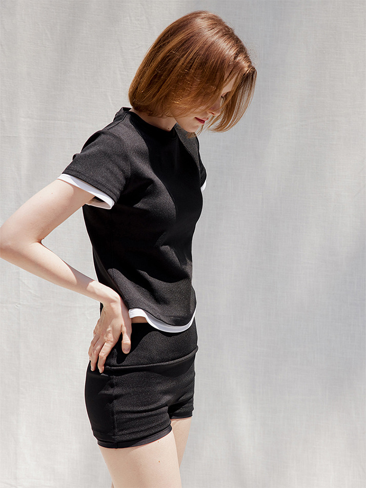 Double layered swim set_black