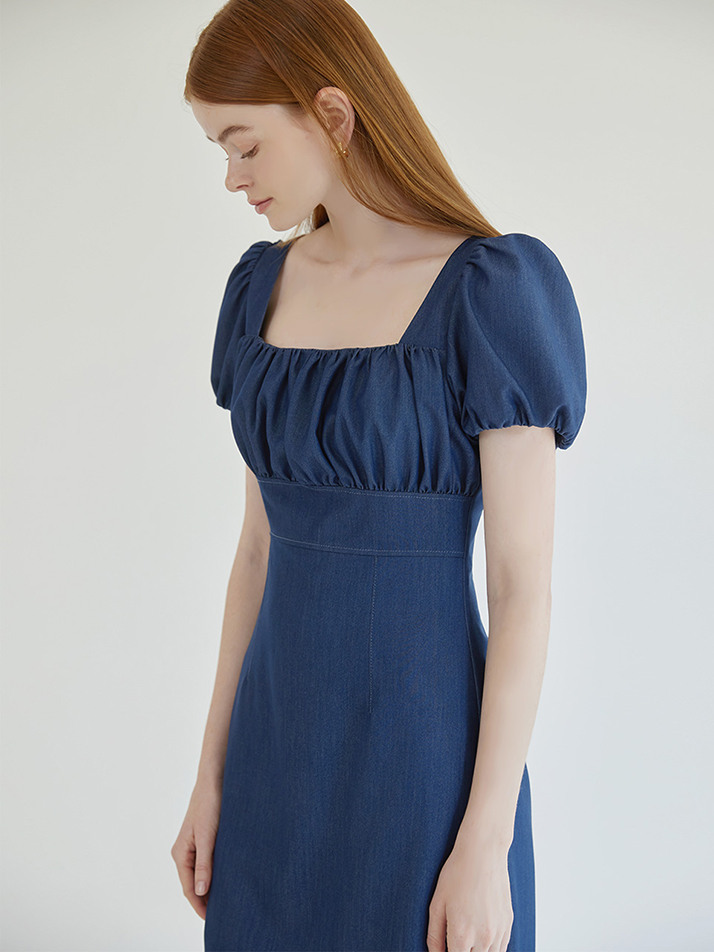 Macaron Denim Dress Blue