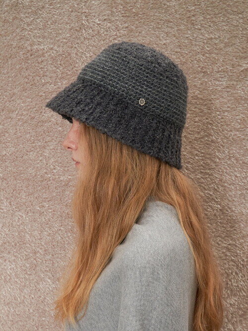 Knitting Bucket Hat - Grey