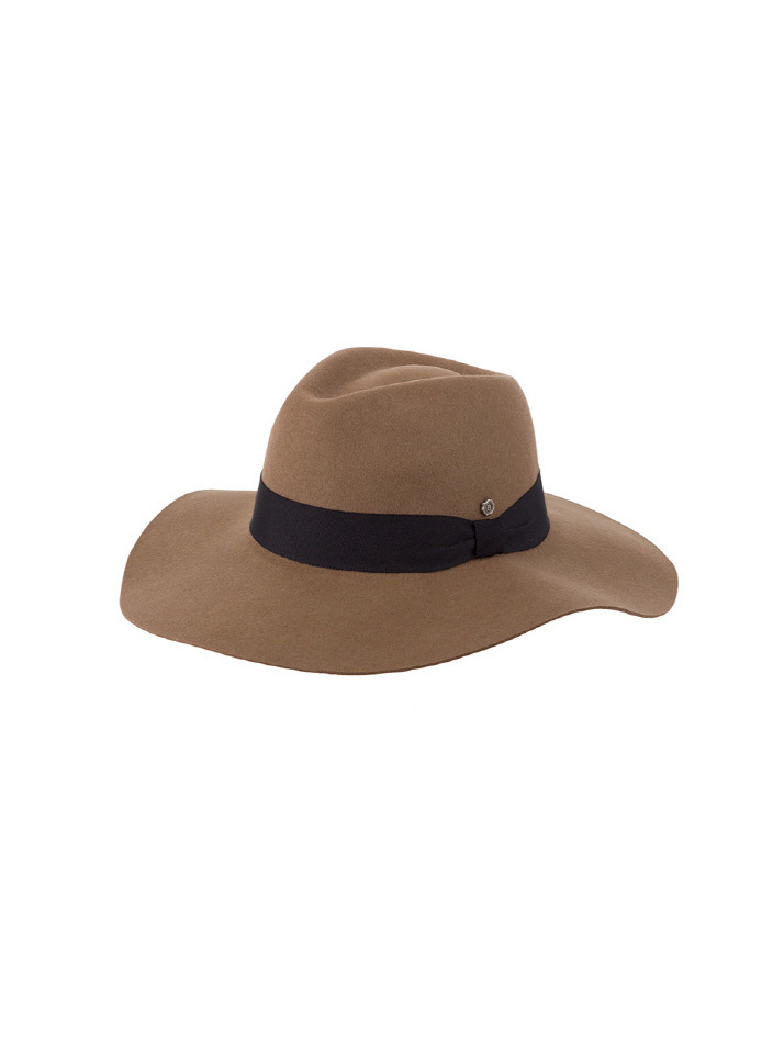 Flare Wool Felt Fedora - Beige