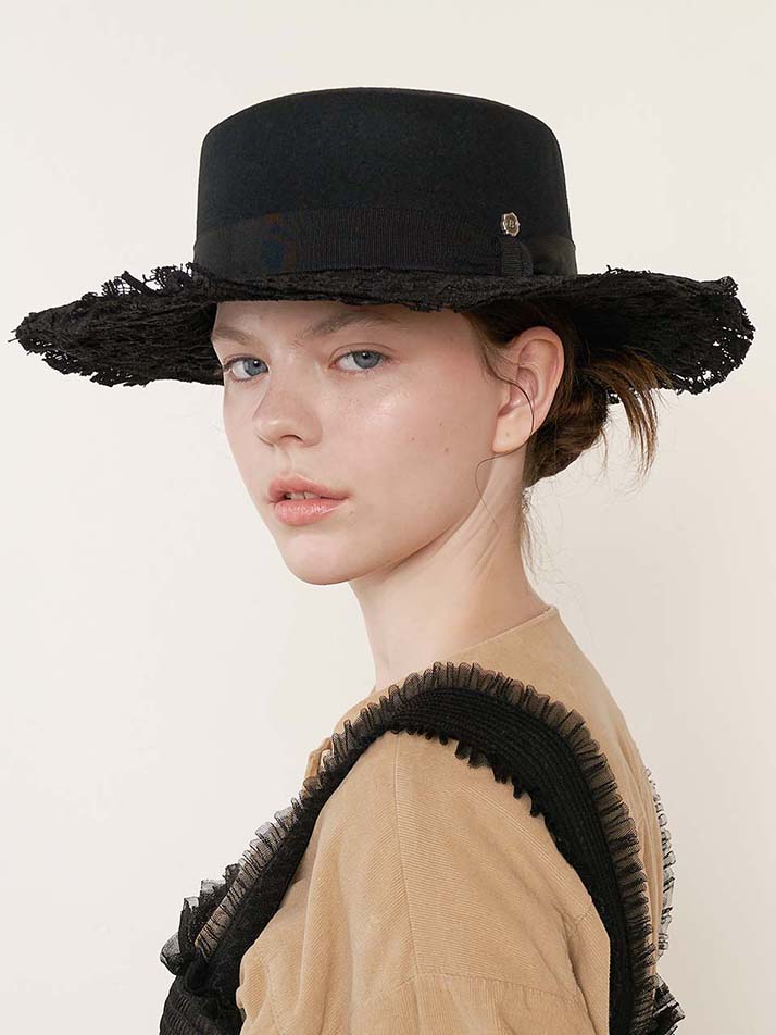 Lace Flat Top Hat 