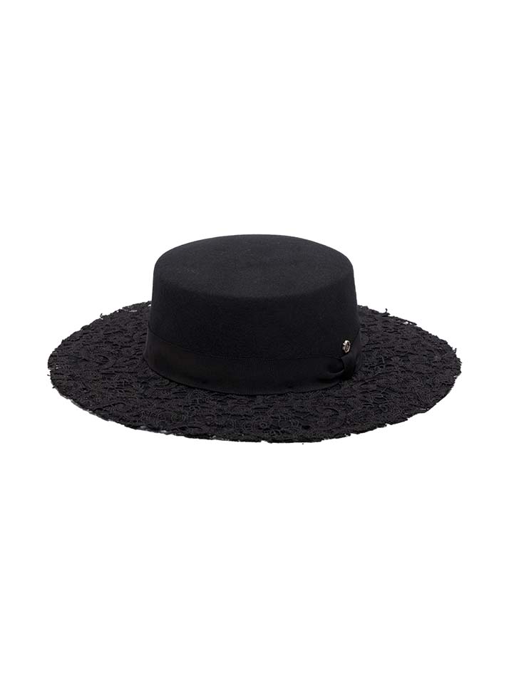 Lace Flat Top Hat 