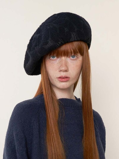 Wide Volume Beret – Navy