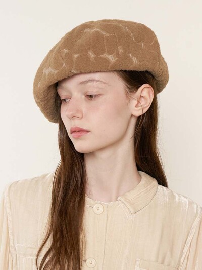 Wide Volume Beret - Beige