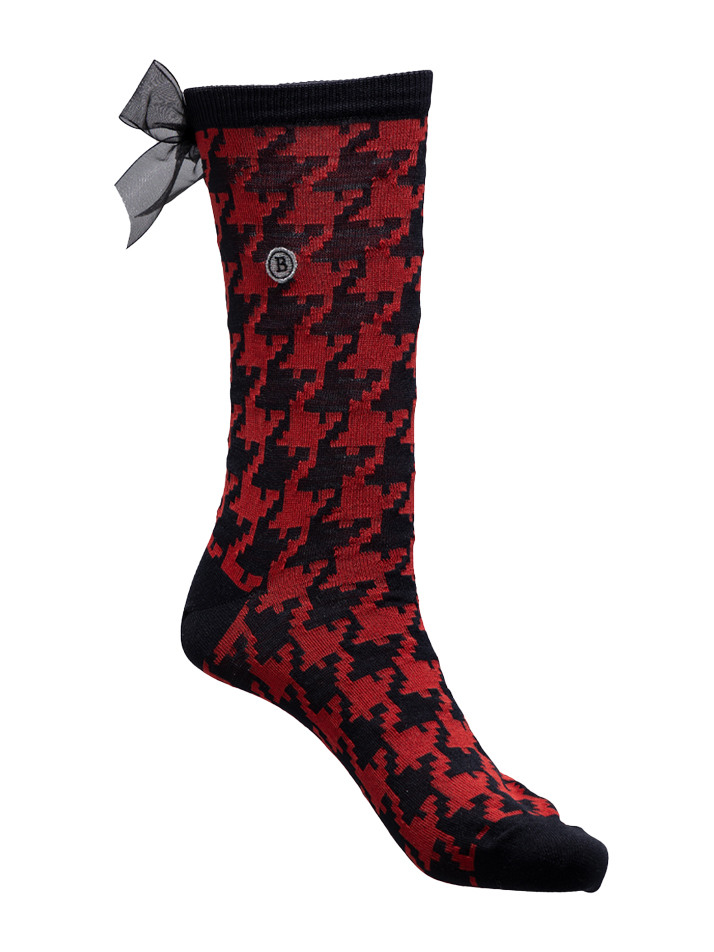 [BROWN HAT X SOCKS APPEAL] RED CHECK RIBBON