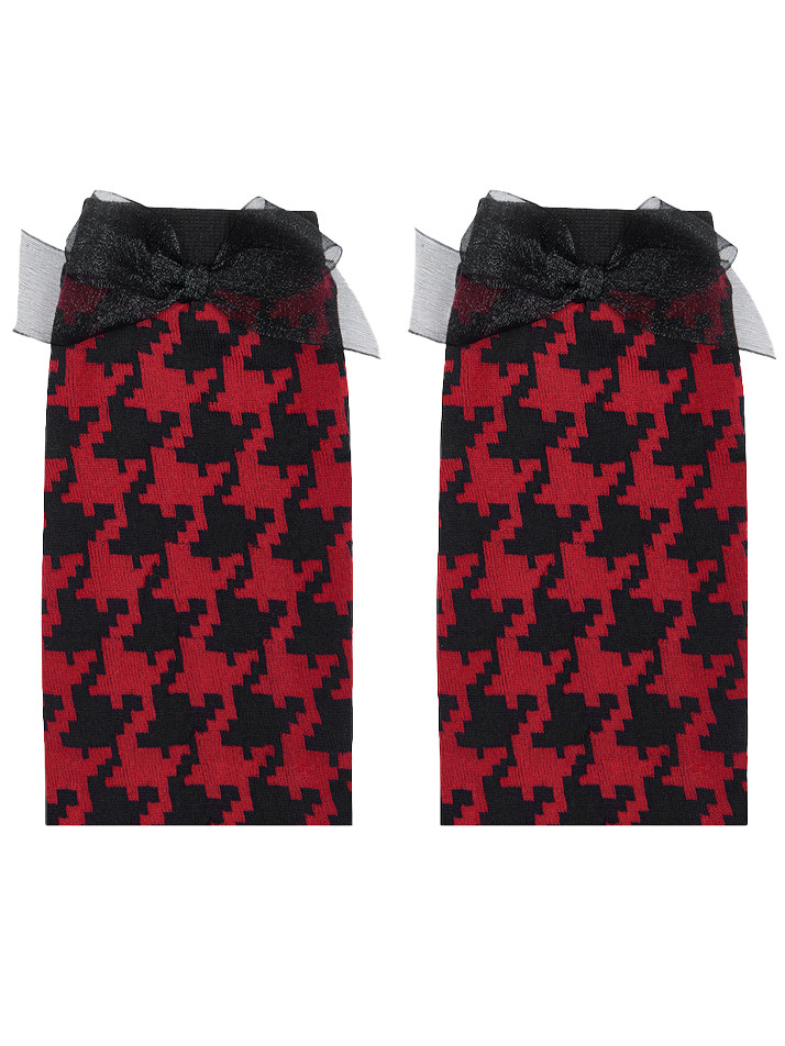 [BROWN HAT X SOCKS APPEAL] RED CHECK RIBBON