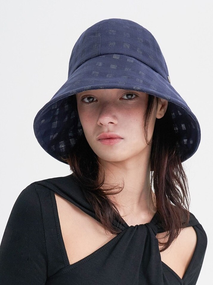 Saint Hat – Gingham Navy