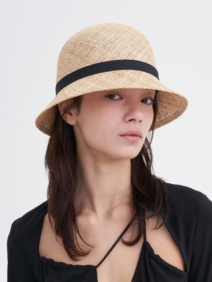 Classic Straw Cloche with Feather Detail