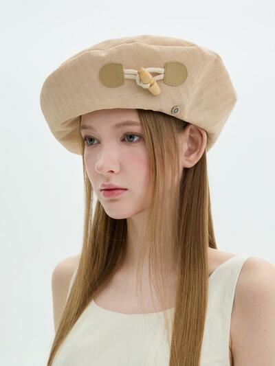 Toggle Beret - Beige
