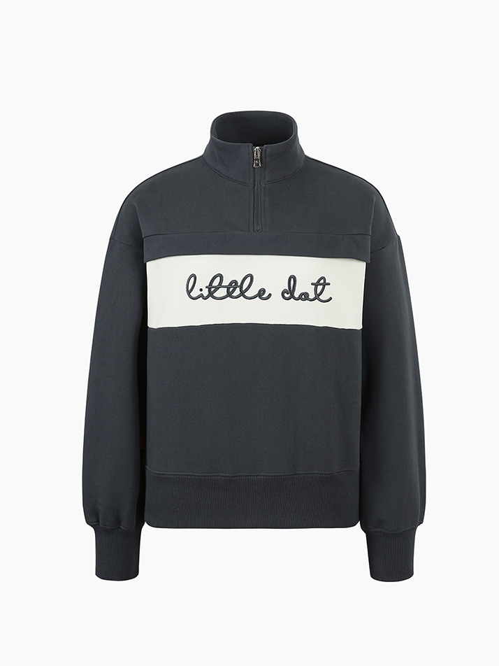 L.D Zip Front Sweat shirt- Charcoal