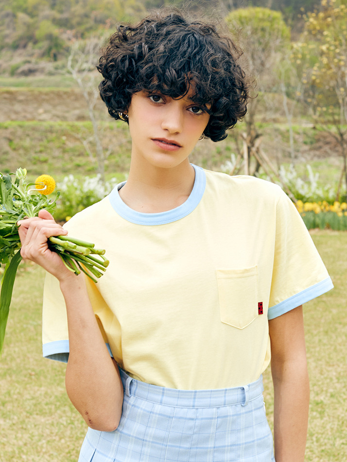 Front Pocket Tee-Yellow