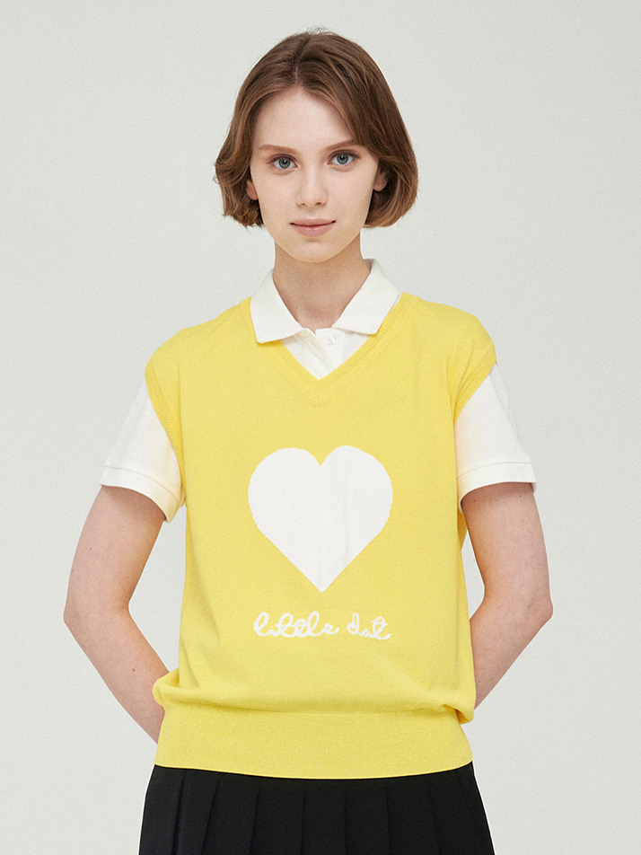 Heart L.D Knit Vest-Yellow