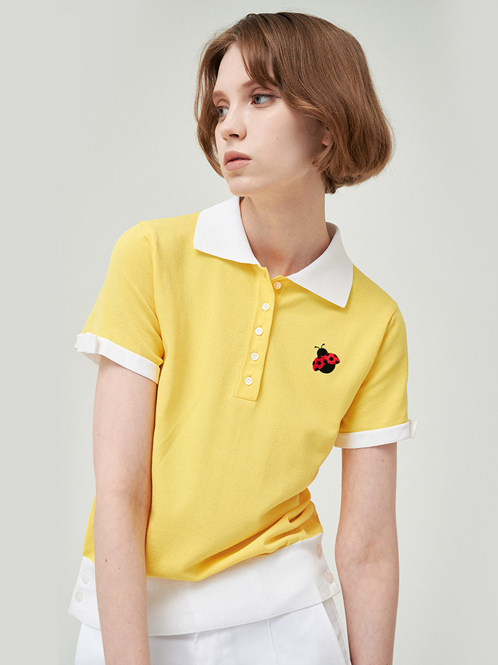 Ribbon H/Sleeve Knit- Yellow