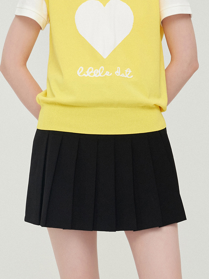 Simple Pleated Skirt- Black