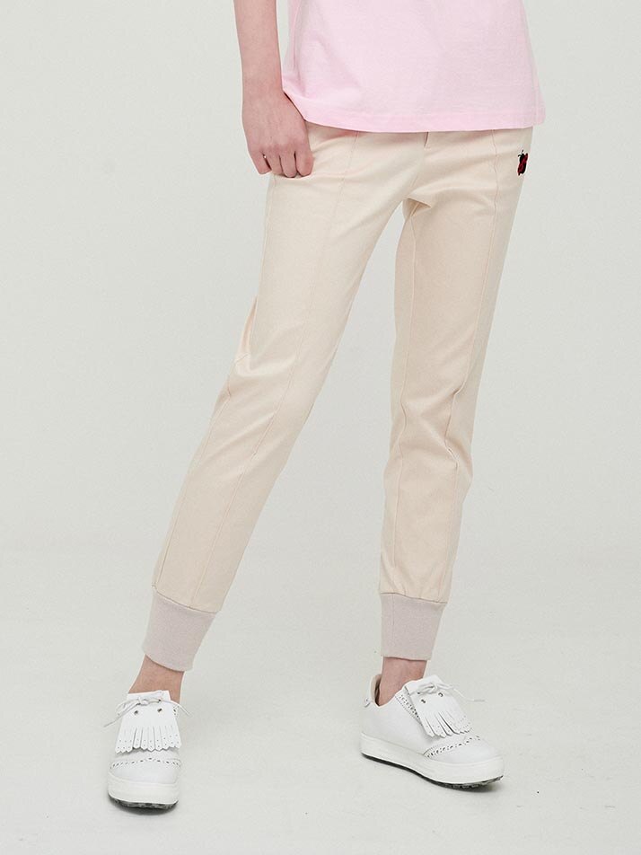 Cotton Jogger Pants- Beige