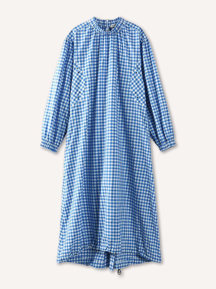 [GEESOC] Gingham Check Tent Dress_Blue Check