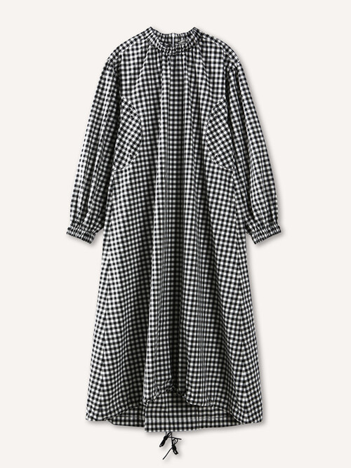 [GEESOC] Gingham Check Tent Dress_Black Check