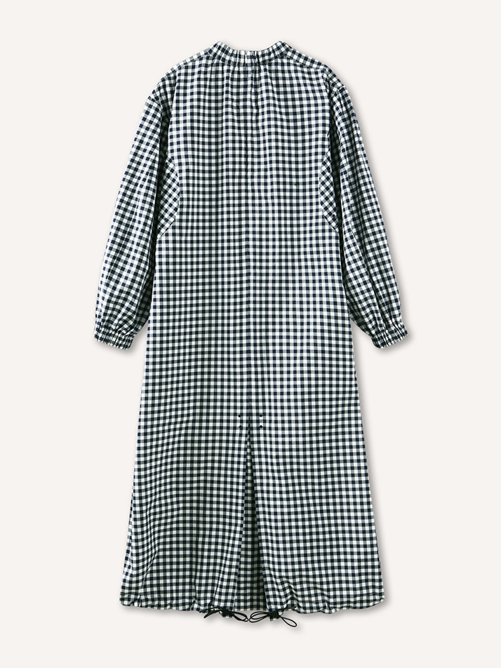 [GEESOC] Gingham Check Tent Dress_Navy Check