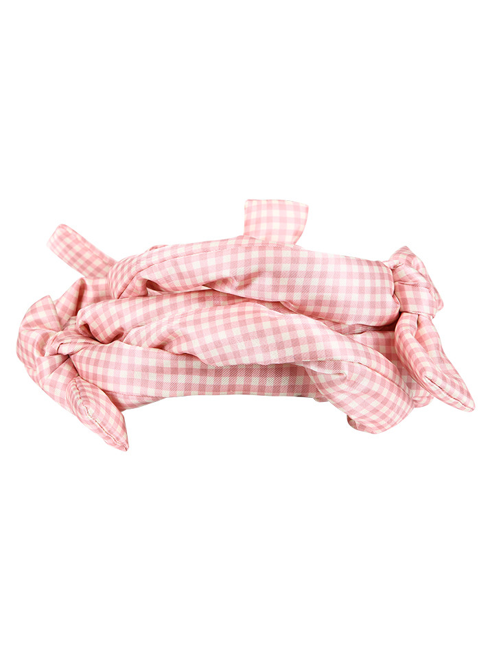 Tied Ribbon Muffler_Pink Check