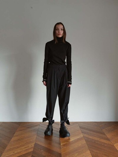Bourie Rib Turtle Neck_Black