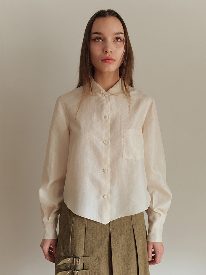 V Cut Shirt_Ivory