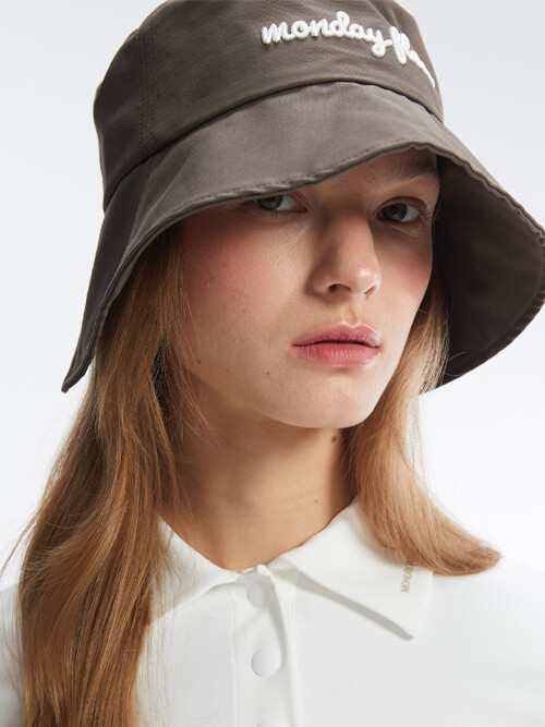 포니테일 버킷햇(방수)_다크브라운