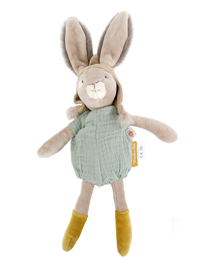 [678021] 토끼 인형 27cm rabbit with sage green cotton