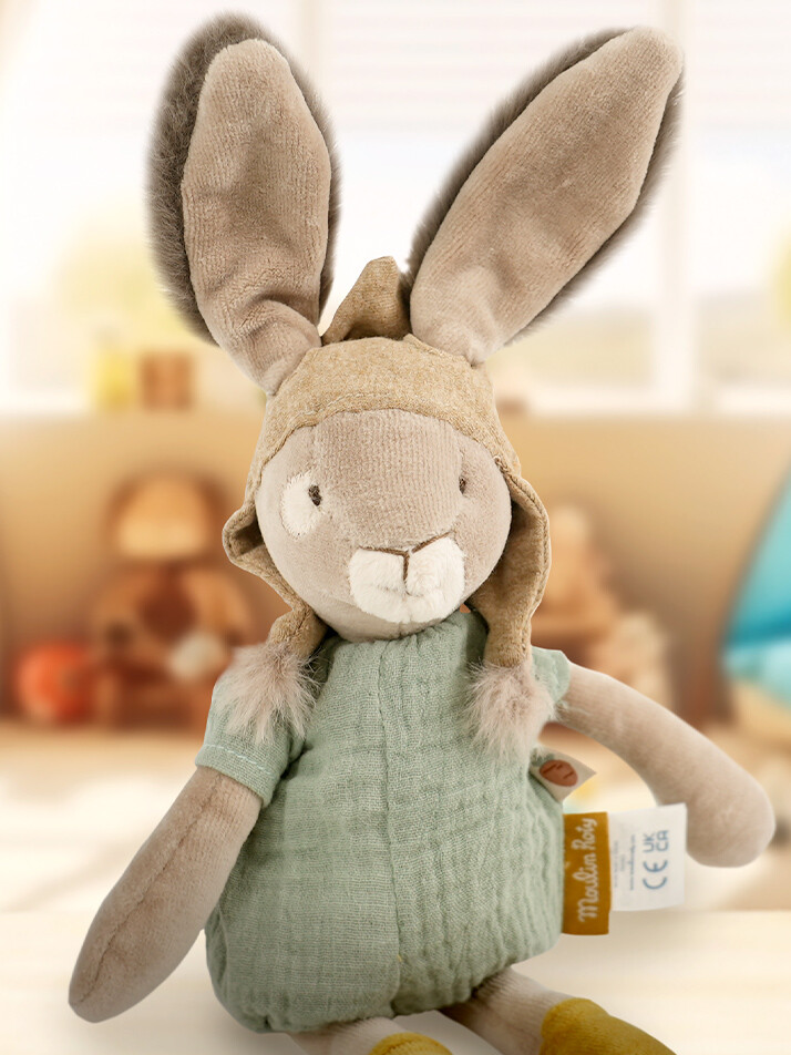 [678021] 토끼 인형 27cm rabbit with sage green cotton