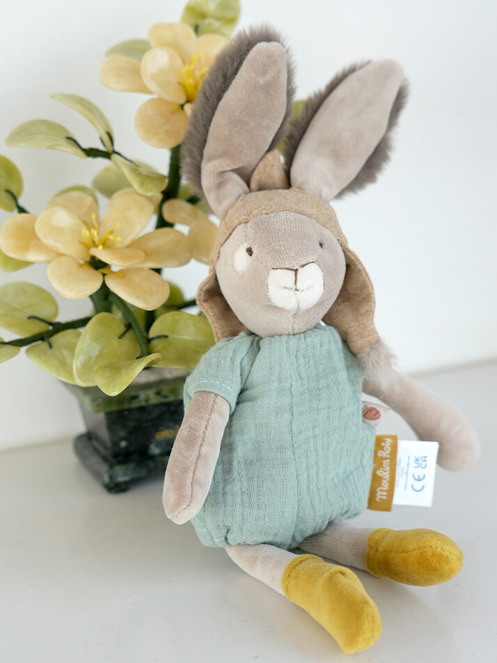 [678021] 토끼 인형 27cm rabbit with sage green cotton
