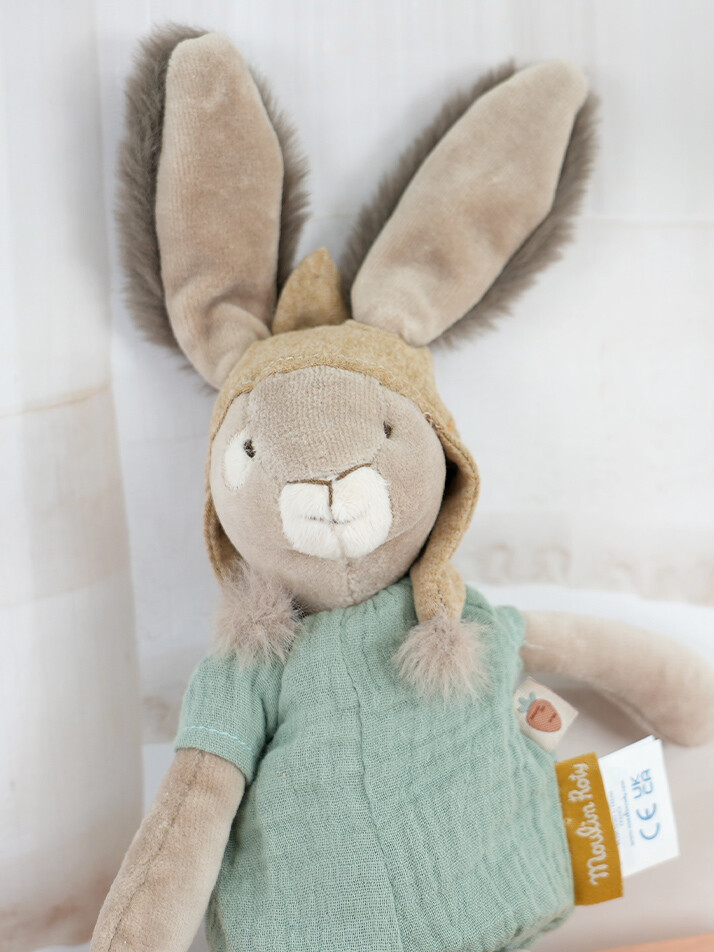 [678021] 토끼 인형 27cm rabbit with sage green cotton