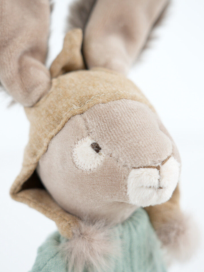 [678021] 토끼 인형 27cm rabbit with sage green cotton