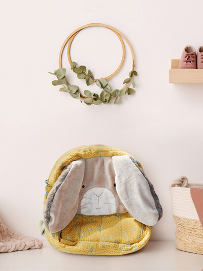 [678071] 토끼 백팩 grey/ mustard yellow rabbit backpack