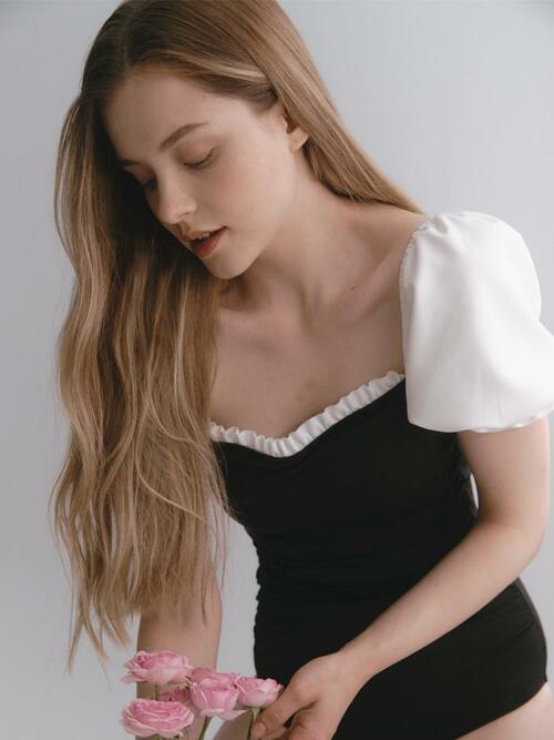 미드나잇 프릴 모노키니 블랙