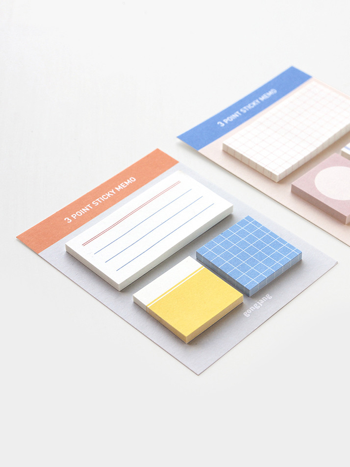 3 point sticky memo