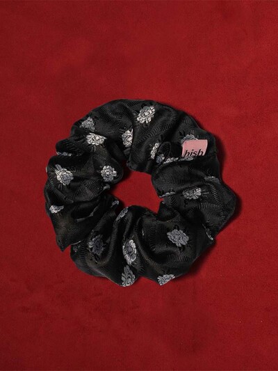 jacquard scrunchie 303 rose - noir
