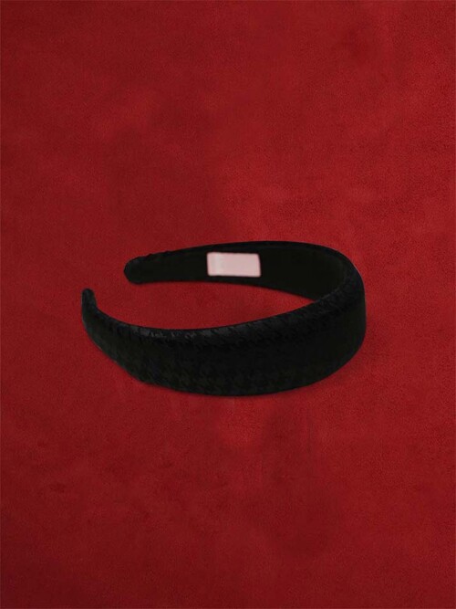 [holiday] hound jacquard volume hair band - noir