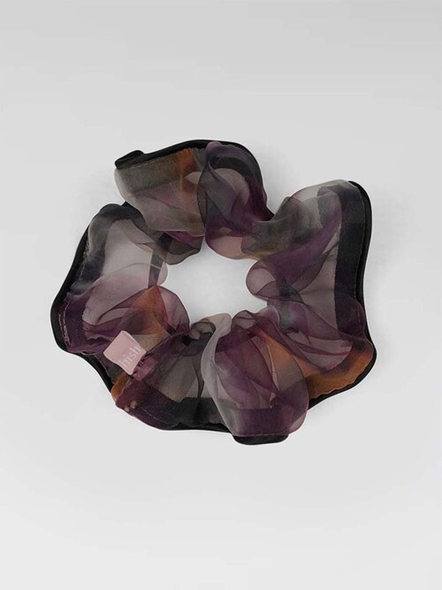 [renew] organza marble scrunchie - black marble
